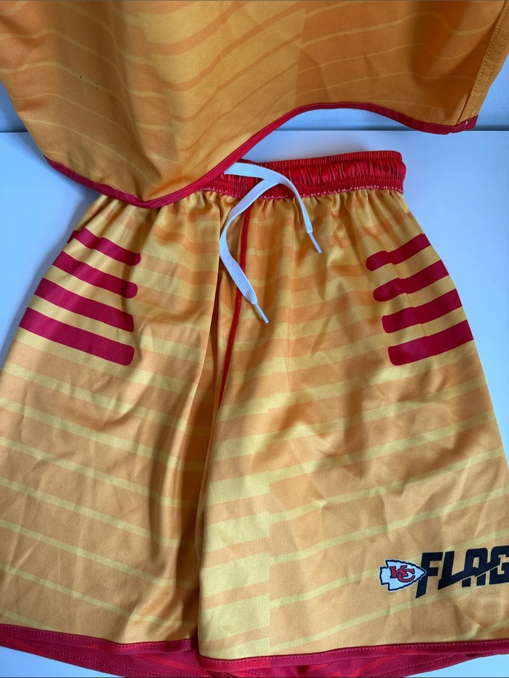 NFL Kids Gold and Red Chiefs Jersey & Shorts Set